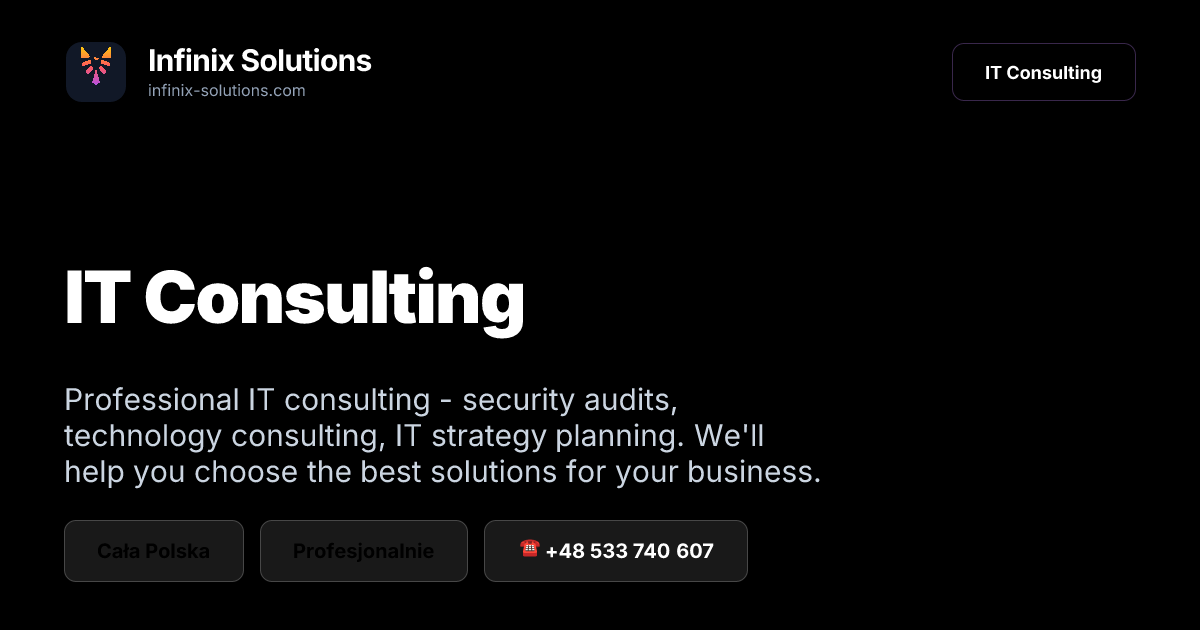 IT Consulting - Technology Consulting & Audits | Infinix Solutions
