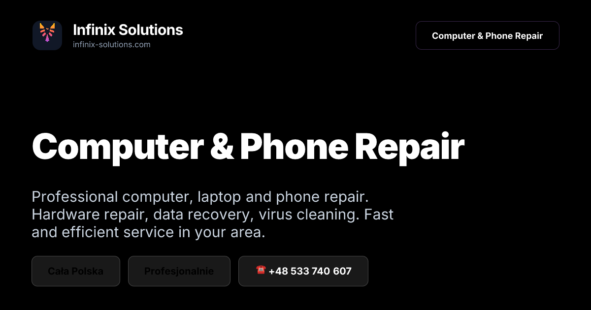 Computer & Phone Repair - Laptop, PC & Smartphone Service | Infinix ...